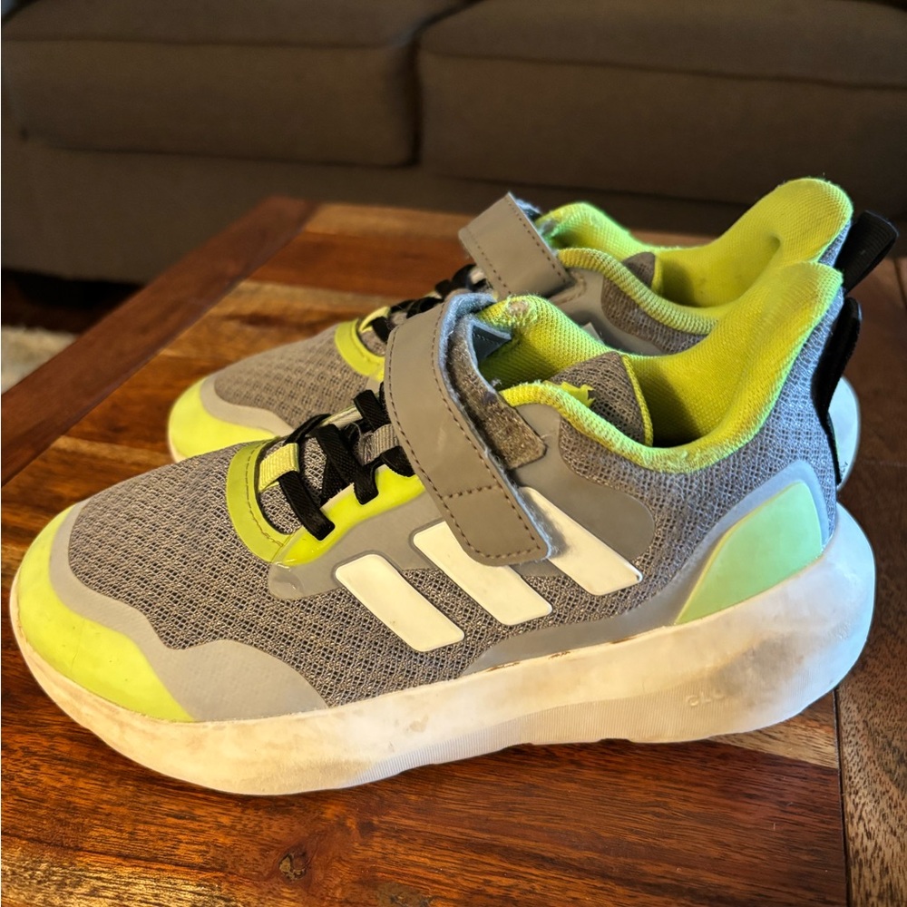 Adidas Gray and Green Chunky Sneakers